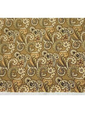 Birds of a Feather Paisley Print 20"x40" Cotton Fabric Kaye England Tan/Brown